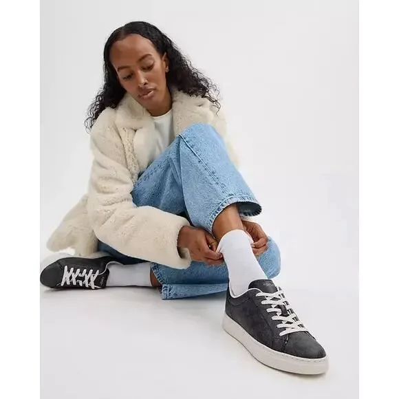 NEW COACH Women's High Line Sneaker Charcoal/Black CW970 us8 - Picture 9 of 12